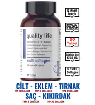Multi Collagen 90 Tablet - Tip 1-2-3-5-10 Kolajen MSM Magnezyum C Vitamini Yumurta Kabuğu Zarı Çinko