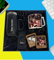 Kişiye Özel Lüx Kutu Termos Kulplu Bardak Çay Ve Nescafe Fincanı Metal Kalp  Anahtarlık İkili Ahşap Kahve Masaüstü Çerçeve