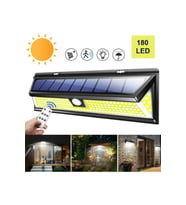 Plentiful Solar 180 Led Güneş Enerjili Kumandalı 3 Modlu Duvar Lambası Su Geçirmez Garaj Bahçe Sokak