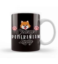 Crazy Pomeranian Lady Pommy Mommy German Spitz Puppy Pet Paw Kupa Bardak Porselen