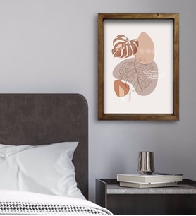 BK Gift Yatak Odası Konseptli Doğal Masif Ahşap Çerçeveli Tablo 45x65cm-75