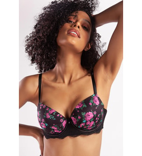 Golshan Gardenia Big size Plunge Bra, Siyah Konforlu ve Şık Sütyen