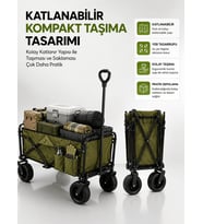 130 KG Taşıma Kapasiteli Katlanabilir Wagon Taşıma Arabası