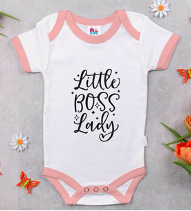 BK Kids Little Boss Lady Tasarımlı Pembe Bebek Body Zıbın-1