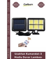 #Solar Aydınlatma 120 Cob Led Solar Panelli Sensörlü Uzaktan Kumandalı 3 Modlu Duvar Lambası