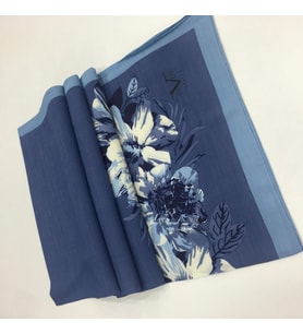 Çiçekli Desen Modal Seri Şal Eşarp Askısı ile Birlikte 75x200 cm Mavi-75x200