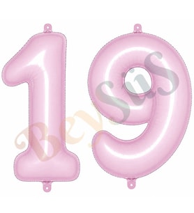19 Rakam Folyo Balon pembe Rengi (76 cm)