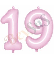19 Rakam Folyo Balon pembe Rengi (76 cm)