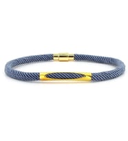 GRİ ÖRGÜ İPLİ SARI METAL MIKNATISLI ERKEK BİLEKLİK M026B