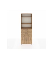 Arges Dolap 4 Raflı 2 Çekmeceli 2 Kapaklı 88x30x243 Çam-Çam