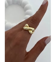 Özel Seri X Tasarım Gold Ayarlanabilir Yüzük
