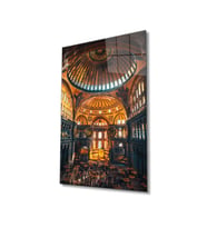 Miyrem Glasses Collection -A1^#  Ayasofya Camii Motif Dini Islami Cam Tablo (Çok Renkli)