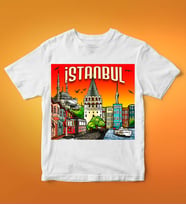 İstanbul Tasarımlı Tişört (Beyaz)