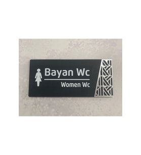 Soft Serisi Bayan Wc Yönlendirme Kapı Isimliği