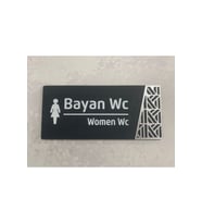Soft Serisi Bayan Wc Yönlendirme Kapı Isimliği