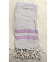 Mandaş Pamuklu El Dokuma Peştemal (90x160)-Mor Çizgili