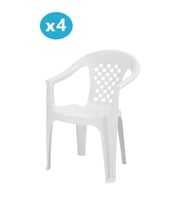 Omnipazar MT-GF147 Argento Plastik Bahçe Balkon Koltuk Sandalye 4'lü Set