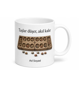 Mangala Oynayanlara Tarihi Türk Zeka Oyunu Nostaljik Hediye Kupa Bardak