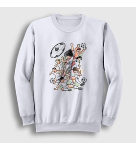 Presmono Unisex Beyaz Niupi Futbol Anime Kaptan Captain Tsubasa Sweatshirt 325531tt