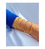 Altın Kaplama 4'Lü Kombin Bileklik Seti Gold Renk Zincir Bilezik Künye