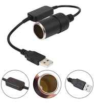 Powermaster PM-5726 USB 2.0 Siyah 5 Volt 2 Amper To 12 Volt 800Mah Araç Çakmaklığına Çevirici
