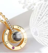 100 Dilde Seni Seviyorum Gold Renk Kolye
