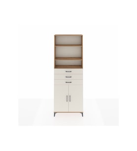 Arges Dolap 4 Raflı 3 Çekmeceli 2 Kapaklı 88x30x243 Çam-Aytaşı