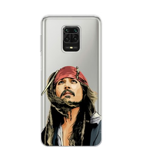 Redmi Note 9 Pro / 9s Uyumlu Jack Sparrow Tasarımlı Şeffaf Telefon Kılıfı