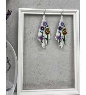 HANDMADE ÇİÇEK DESENLİ KÜPE