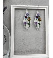 HANDMADE ÇİÇEK DESENLİ KÜPE