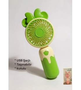 Cartoon USB Şarjlı El Fanı I Mini Taşınabilir Fan I Yaz Serinleticisi I Vantilatör I Taşınabilir Fan
