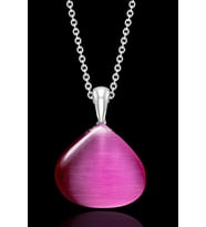 Sertifikalı Gerçek Pembe Akik Taşı Kolye - 1.kalite (Çok Renkli)
