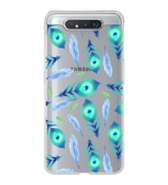 PrintiFy Samsung Galaxy A80 ile Uyumlu 1mm Slim Fit Nazar Boncuğu 3 Baskılı Şeffaf  Kılıf