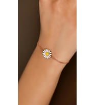 Mineli Rose Papatya Gümüş Bileklik