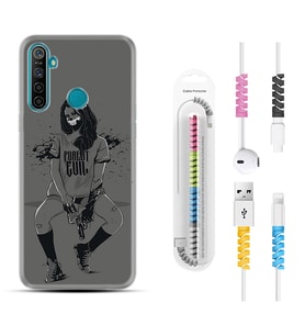 Realme 5i 5 Pro 6i 7 Pro 8 Kılıf Kablo Koruma Spiral Silikon Purest Evil 1627