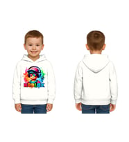 Unisex roblox Baskılı Çocuk Swaetshirt  Baskılı Kapüşonlu 3 İplik Şardonlu (Beyaz)