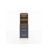 Kronos Dolap 2 Raflı 3 Çekmeceli 44x59x134 Çam-Antrasit
