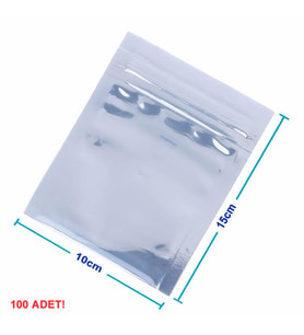Kilitli Antistatik Poşet 10x15cm 100 Adet Şeffaf Su Toz Geçirmez Koruyucu Esd Metalize Torba Çanta