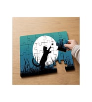 Kelebek ve Kedi Silüeti Tasarımlı 24 Parça Ahşap Çocuk Puzzle MPK0361