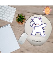 Kişiye Özel Dans Eden Kutup Ayısı Temalı Bilek Destekli Mouse Pad