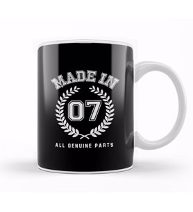 2007 Made In 07 All Genuine Parts Kupa Bardak Porselen