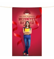 Mezuniyet Hatırası Pankartı-14- 150x250 cm (Kırmızı)