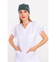 Ördekbaşı Yeşili Kalp Ritim İşlemeli Doktor Hemşire Hastane Bone
