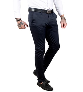 DeepSEA Erkek Slim Kesim Pamuk Saten Kumaş Spor Pantolon 2304165 (Lacivert)