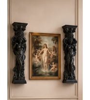 2'li 40 Cm Antik İşlemeli 3 Boyutlu Duvar Heykeli Seti Antik Roma Yunan Heykel Seti