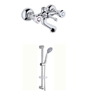 ARÇE Klasik Çevirmeli Banyo Bataryası Ve Sürgülü Duş Takımı