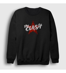 Presmono Unisex Siyah Logo The Clash Sweatshirt 383351tt