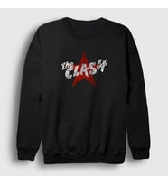 Presmono Unisex Siyah Logo The Clash Sweatshirt 383351tt