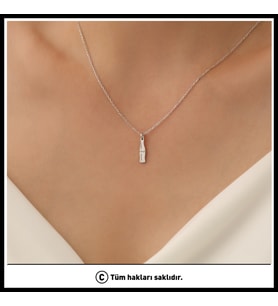 925 Ayar Gümüş Minimal Kola Şişesi Kolye