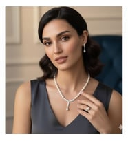 925 Ayar Papatya Silver gerçek kültür incisi set.rose.gold.rodaj